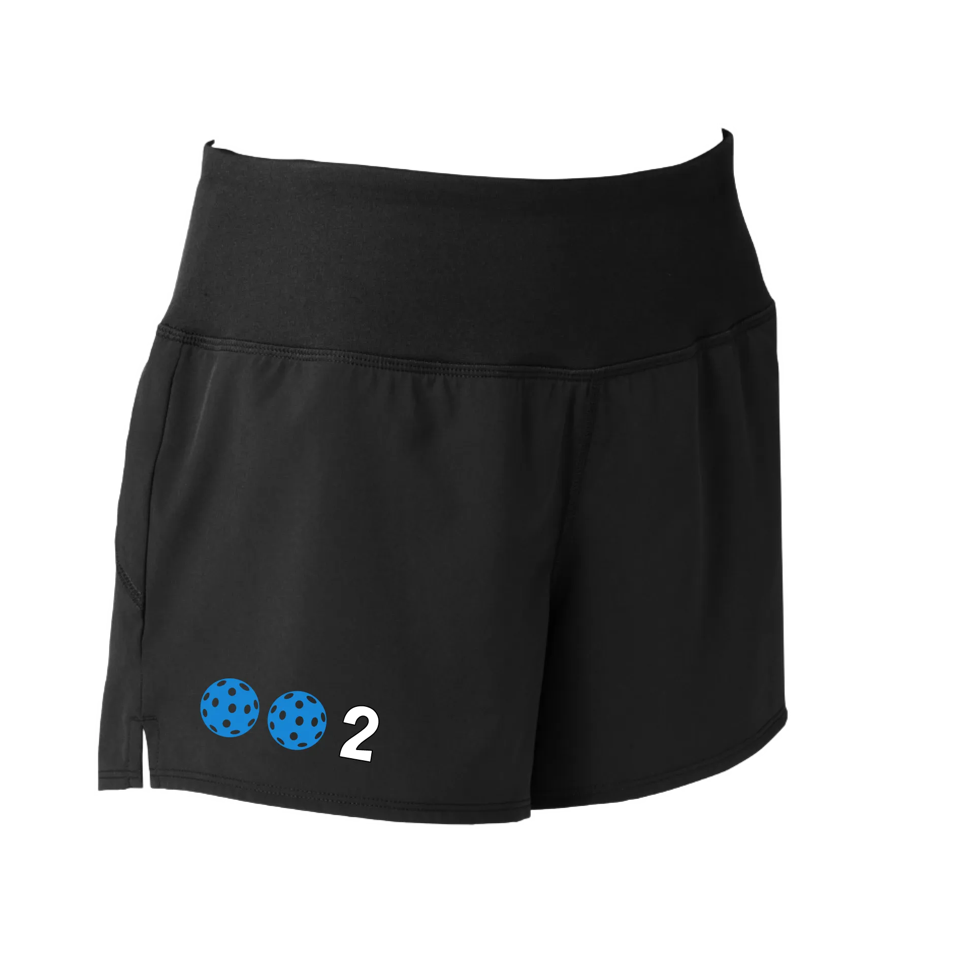 002 With Pickleballs (Colors Cyan Orange Purple Rainbow) | Women's Pickleball Shorts