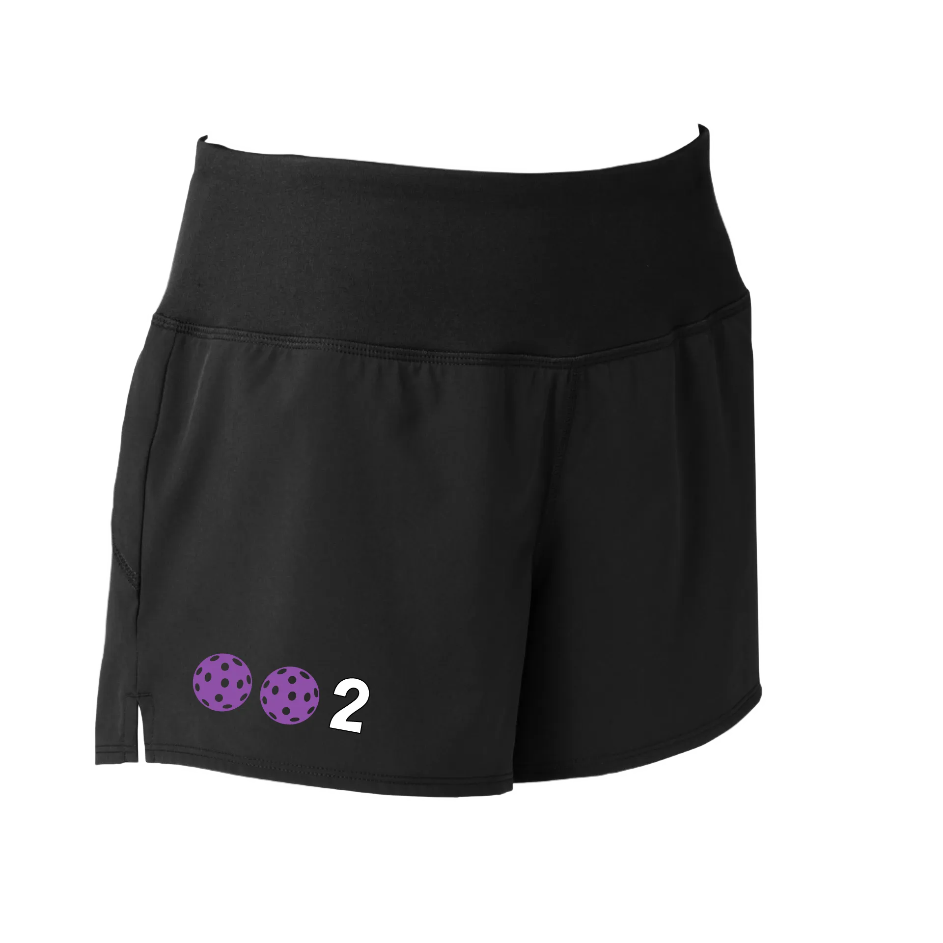 002 With Pickleballs (Colors Cyan Orange Purple Rainbow) | Women's Pickleball Shorts