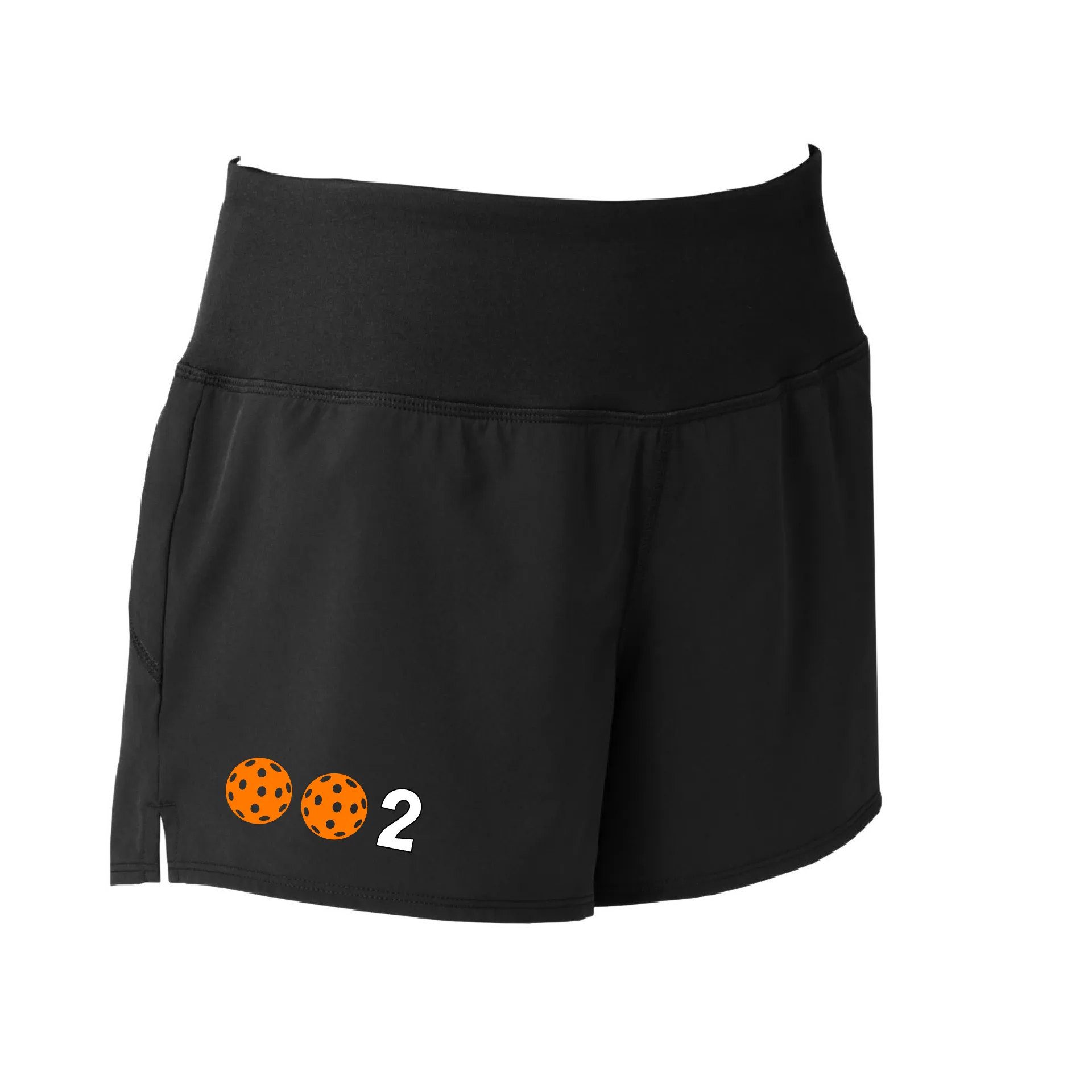 002 With Pickleballs (Colors Cyan Orange Purple Rainbow) | Women's Pickleball Shorts