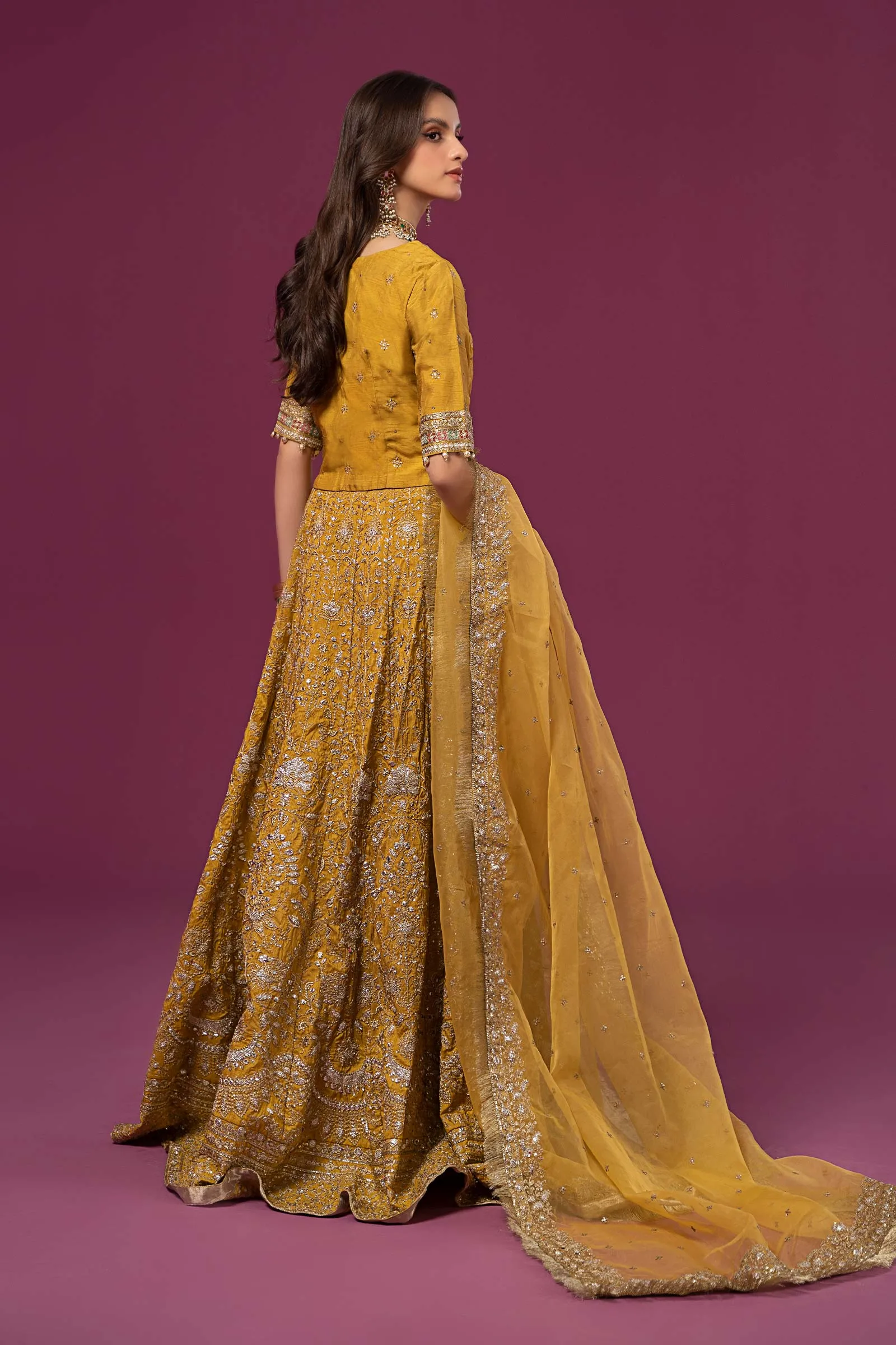 3 Piece Embroidered Raw Silk Suit | SF-EF24-26