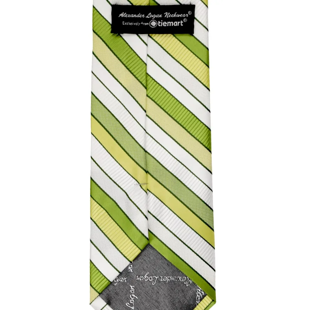 Asparagus Green Douglas Striped Extra Long Necktie