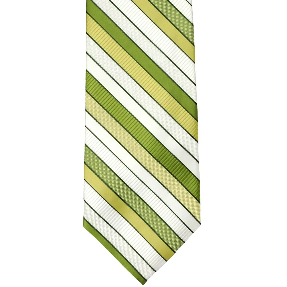 Asparagus Green Douglas Striped Extra Long Necktie