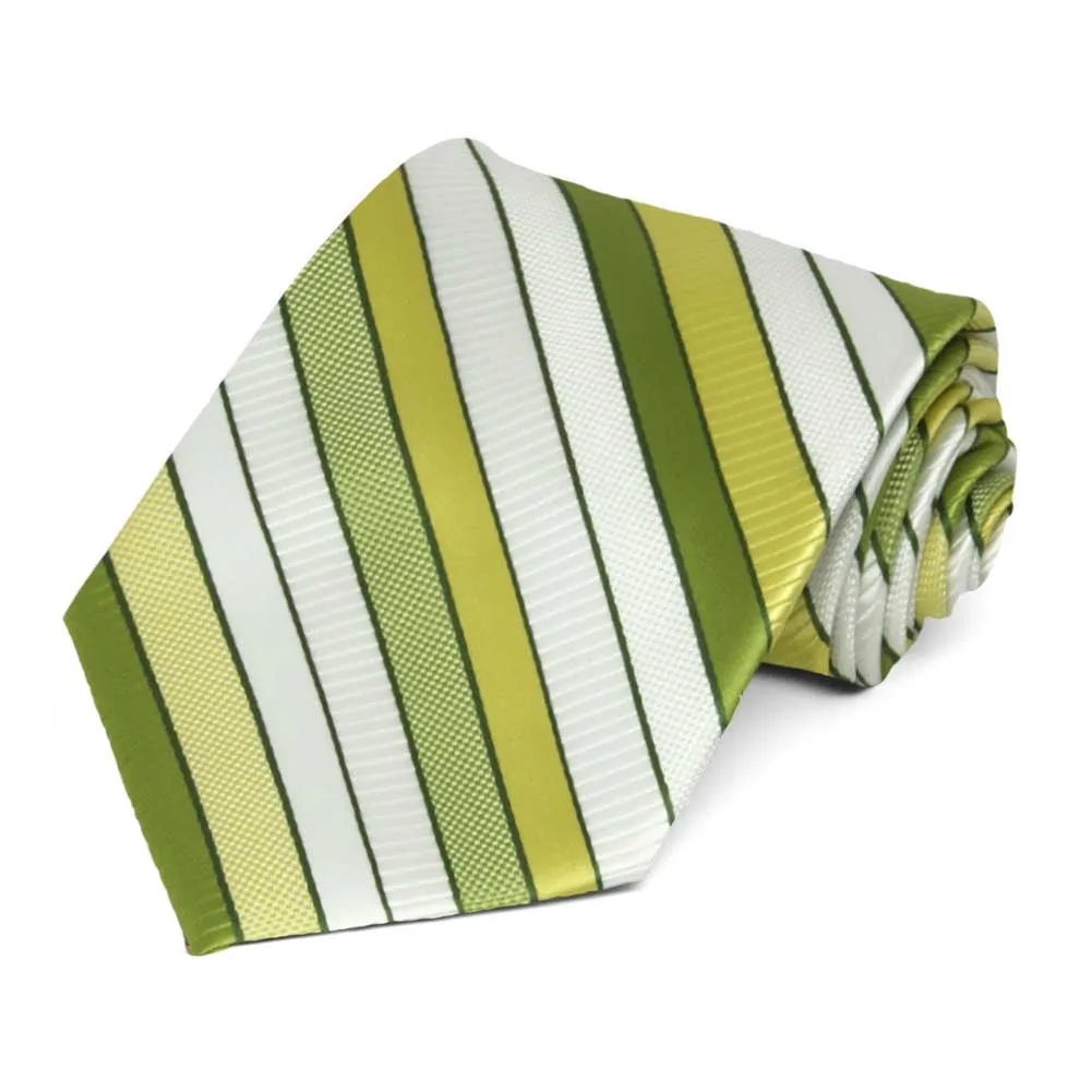 Asparagus Green Douglas Striped Extra Long Necktie