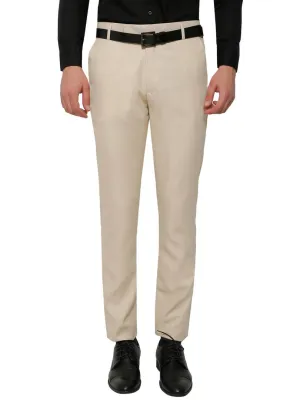 Beige Slim Fit Formal Trouser