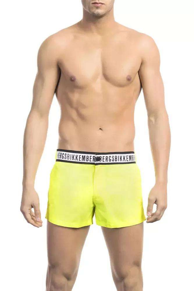 Bikkembergs Yellow Polyamide Men Swim Shorts