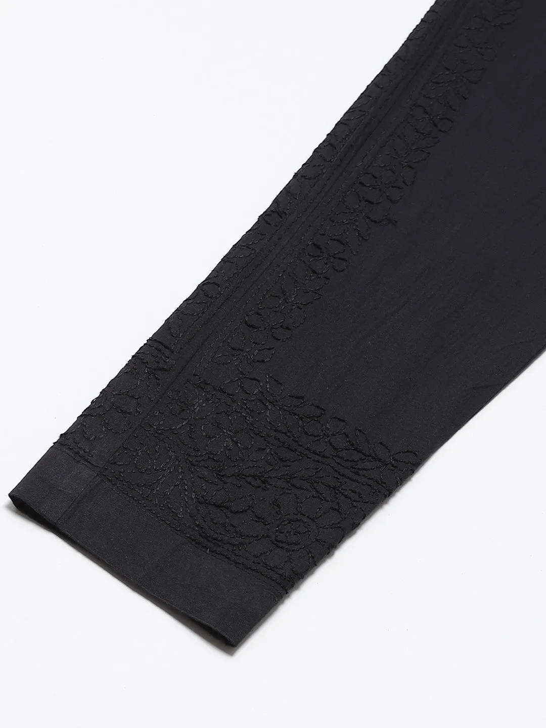 Black Lucknow Chikankari Sustainable Trousers