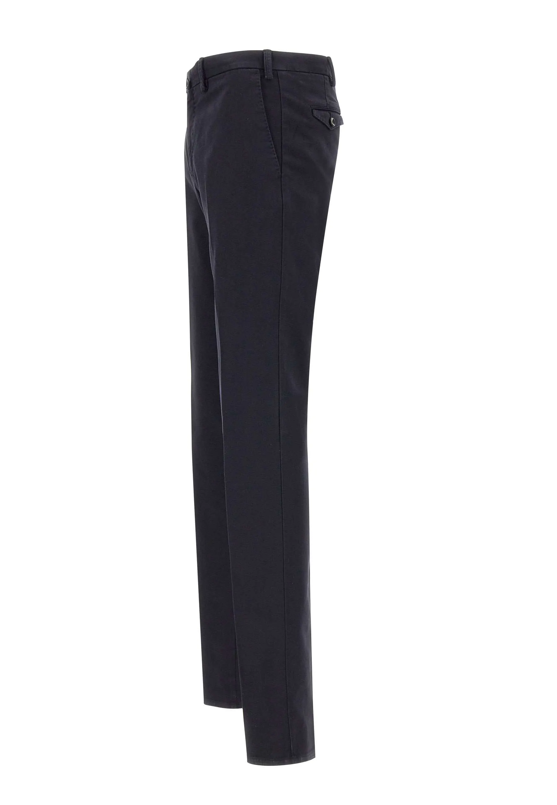 Blue Cotton Blend Trousers for Men