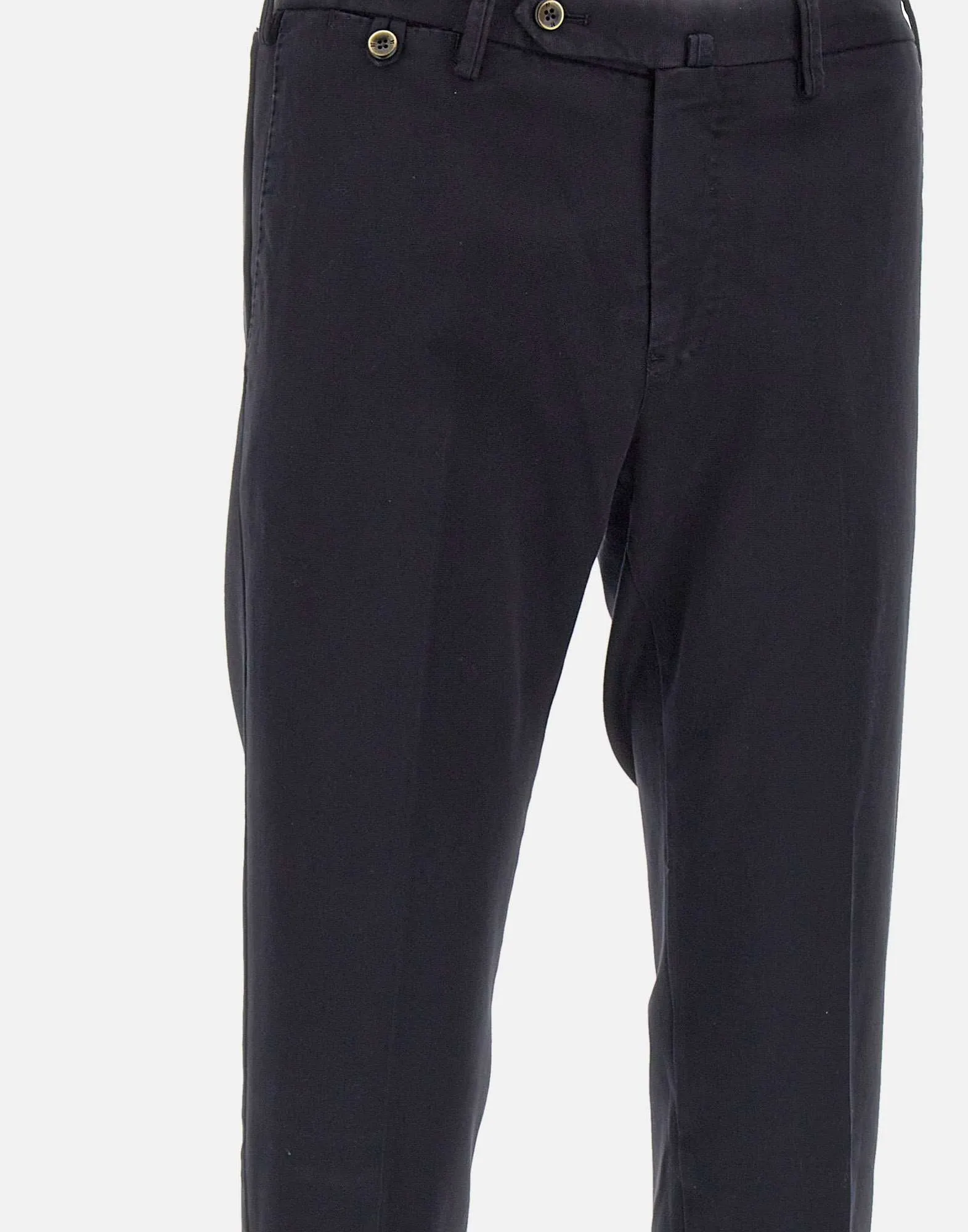 Blue Cotton Blend Trousers for Men