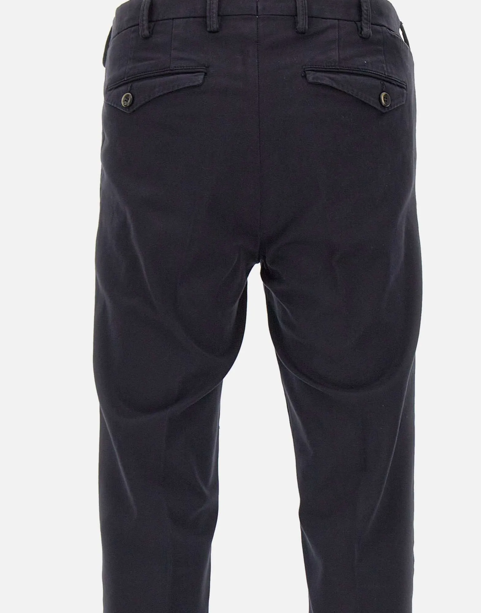 Blue Cotton Blend Trousers for Men