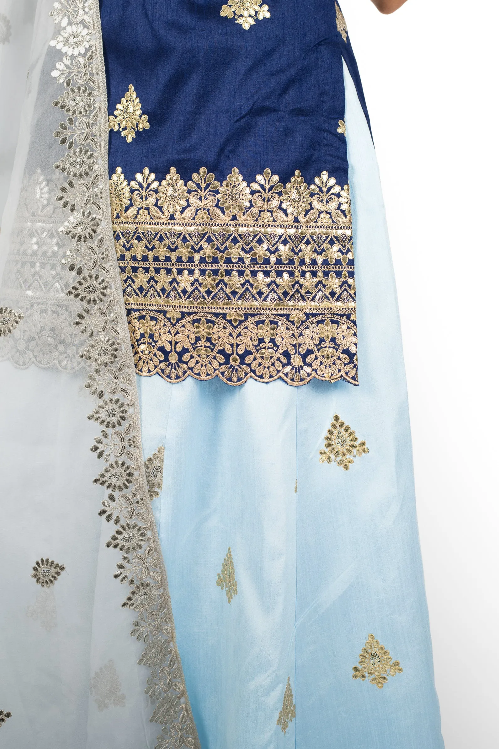 Blue Harmony Mandala Suit and Dupatta