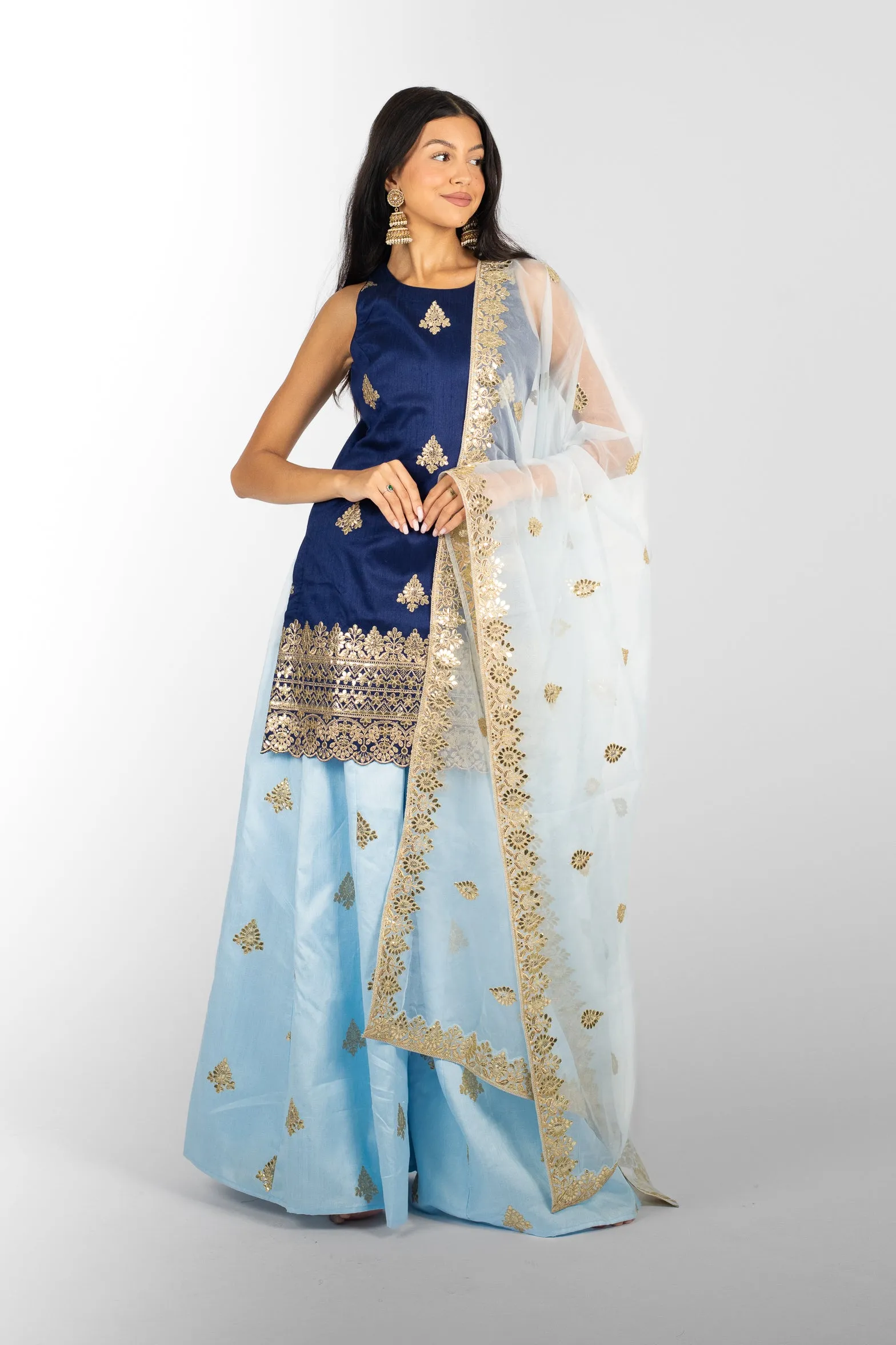 Blue Harmony Mandala Suit and Dupatta