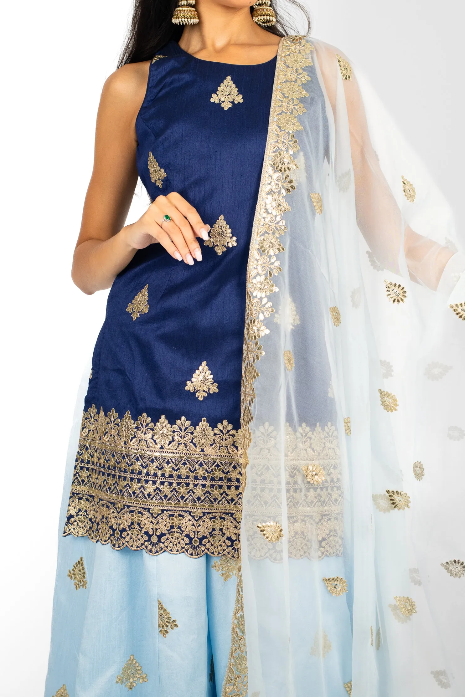 Blue Harmony Mandala Suit and Dupatta