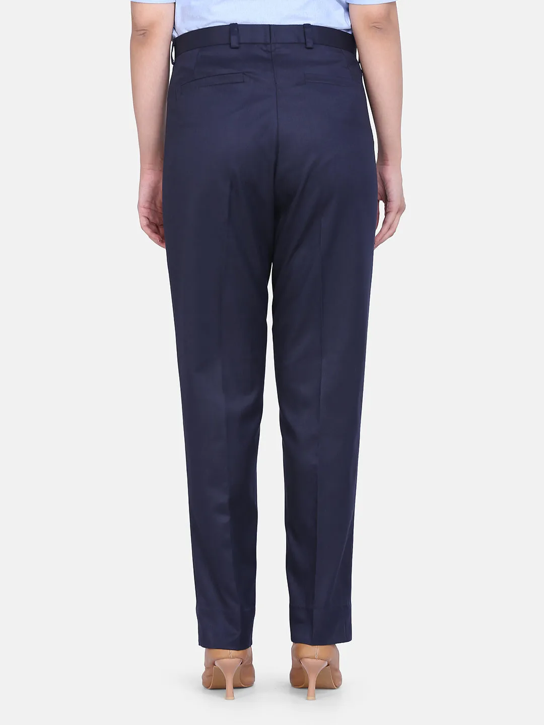 Blue Poly Cotton Formal Trouser