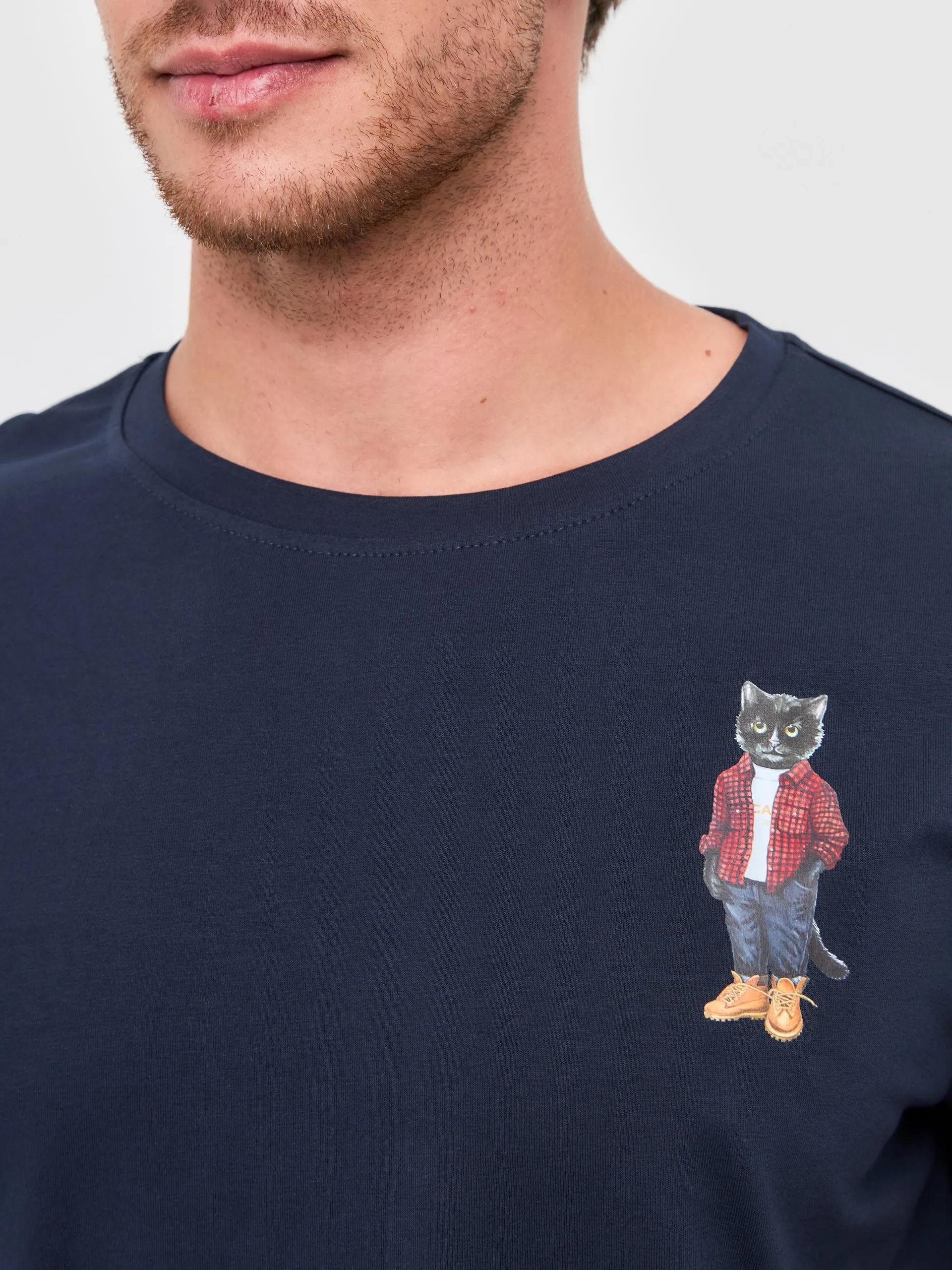 Blue Printed T-shirt COUNTRY CAT