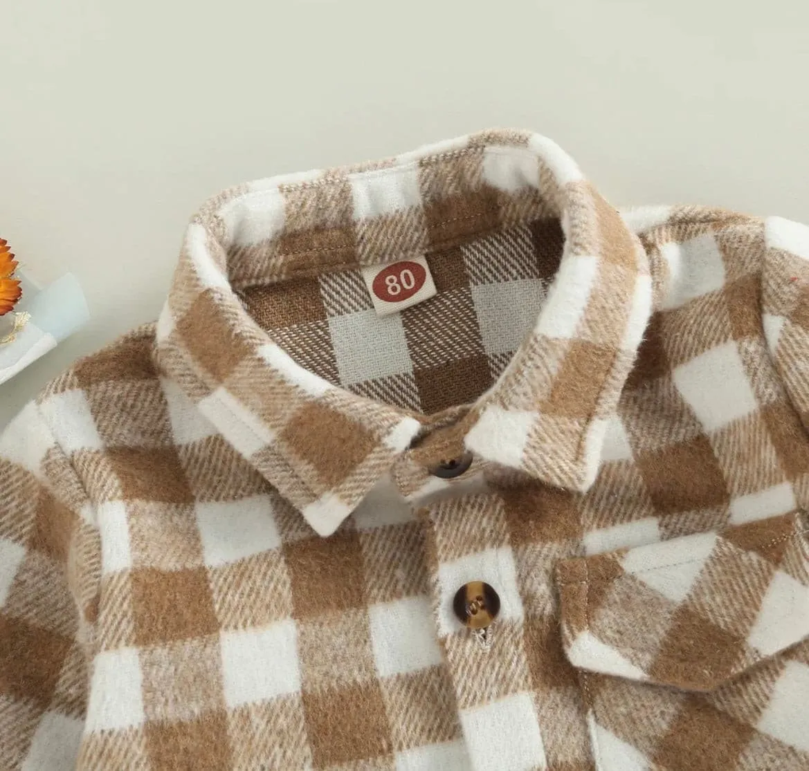 Boys Plaid Cotton Shirt - Grey & White Check