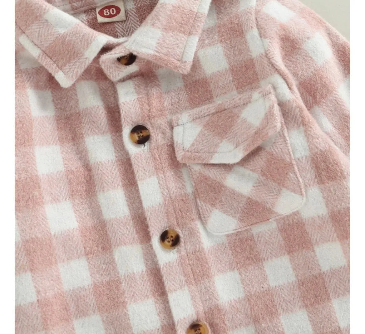 Boys Plaid Cotton Shirt - Pink Check