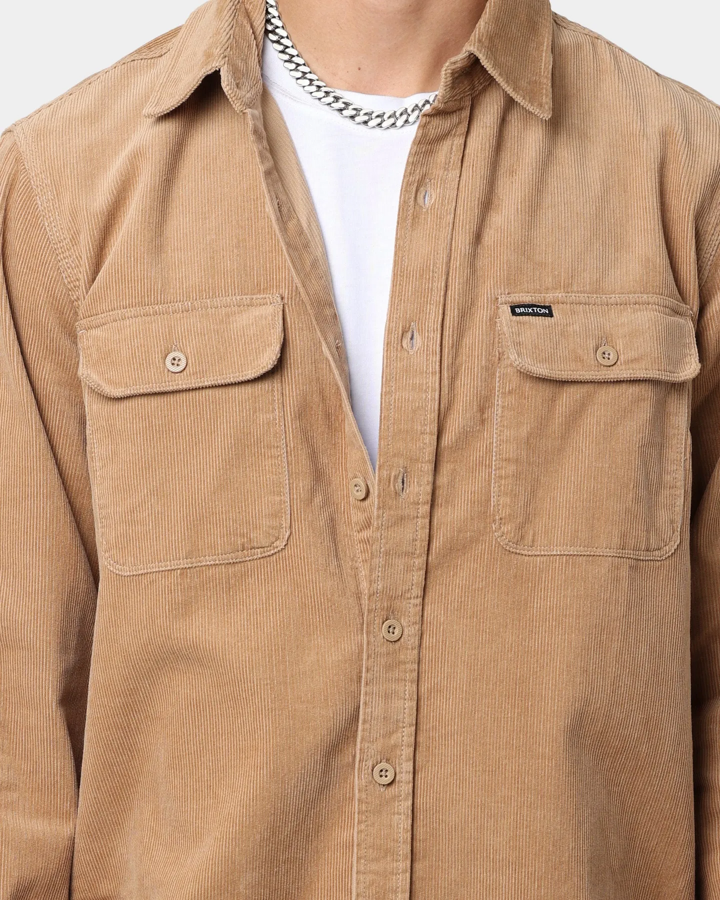 Brixton Bowery Corduroy Long Sleeve Button Up Mojave