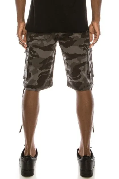 Camo Belted Cargo Shorts