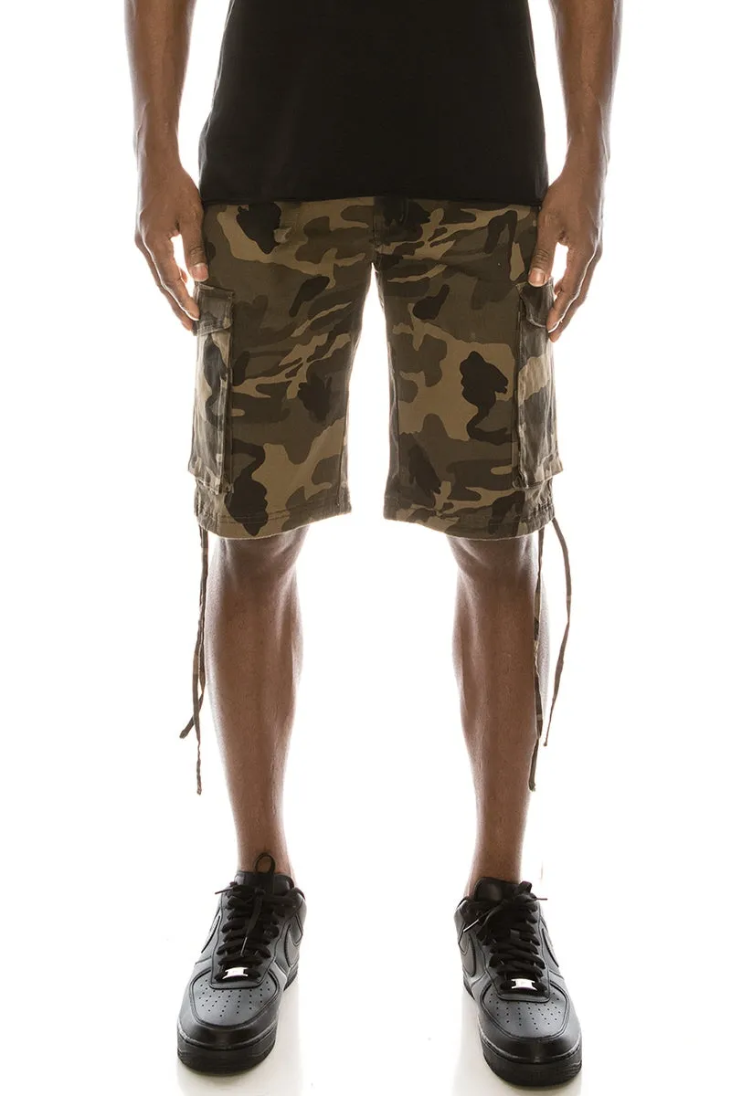 Camo Belted Cargo Shorts