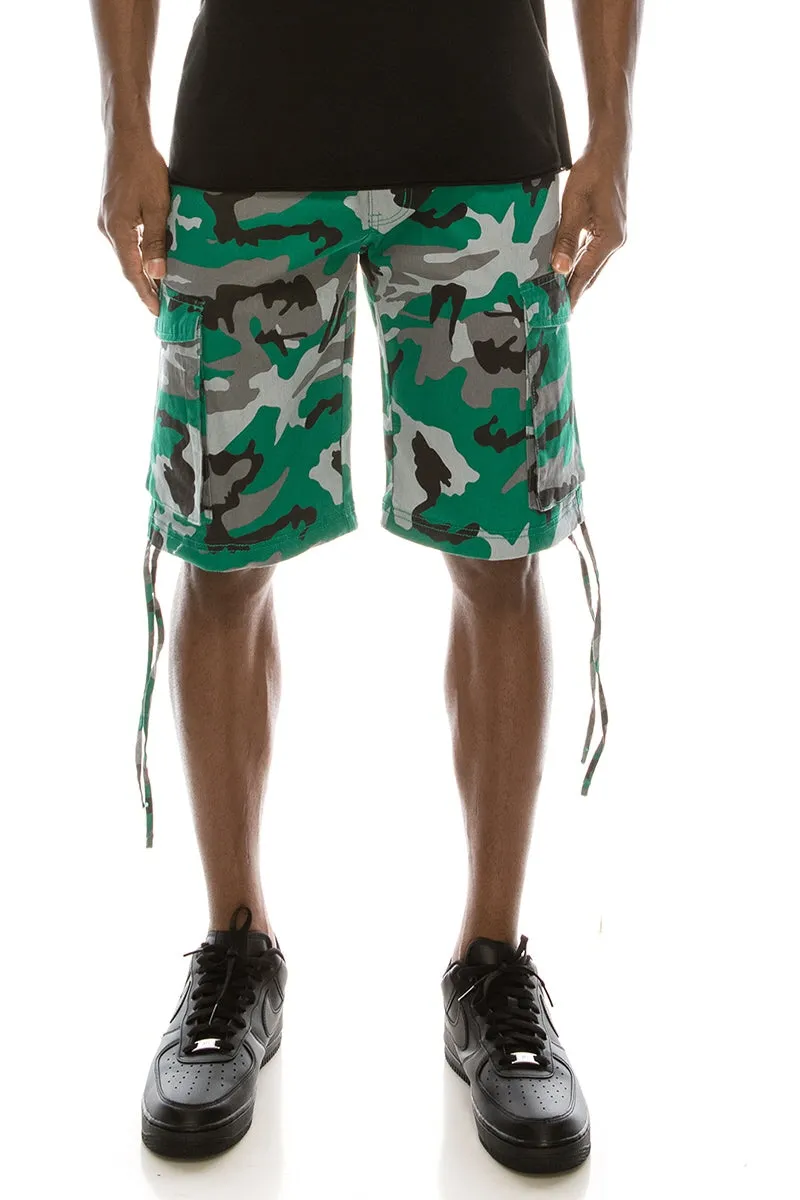 Camo Belted Cargo Shorts