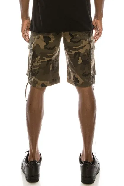 Camo Belted Cargo Shorts