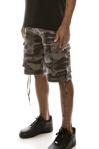 Camo Belted Cargo Shorts