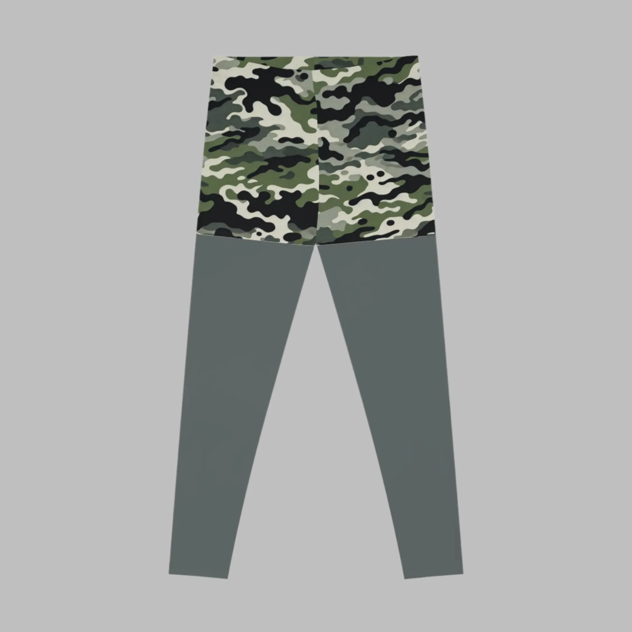 Camo Shorts / Leggings - 2 in 1 - Grey