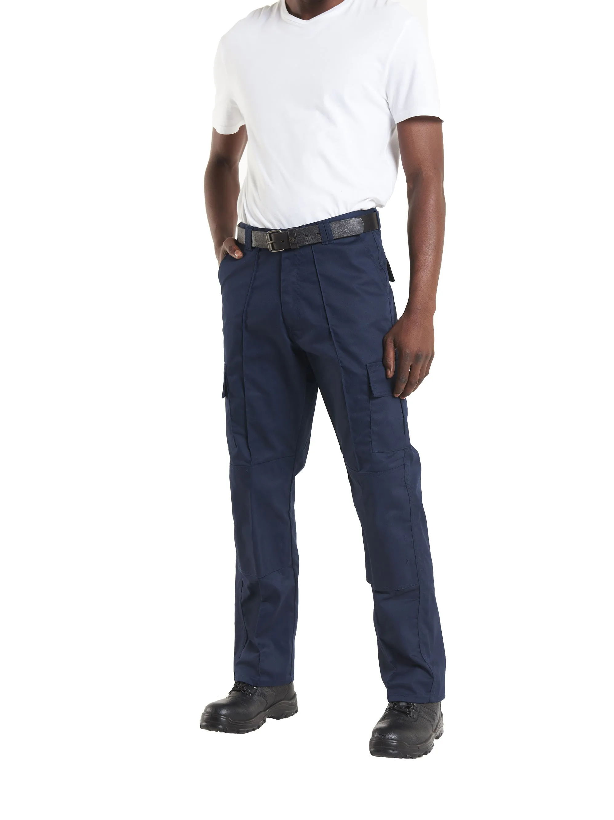 Cargo Trouser with Knee Pad Pockets Long | Black