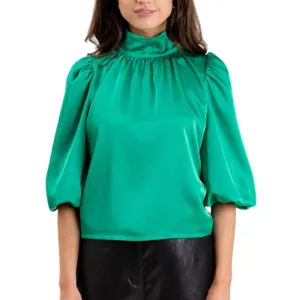 Carmen High Neck Silk Top