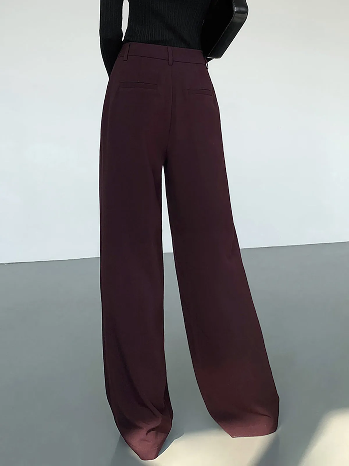 Casual Pleated Graceful Wide Leg Pants