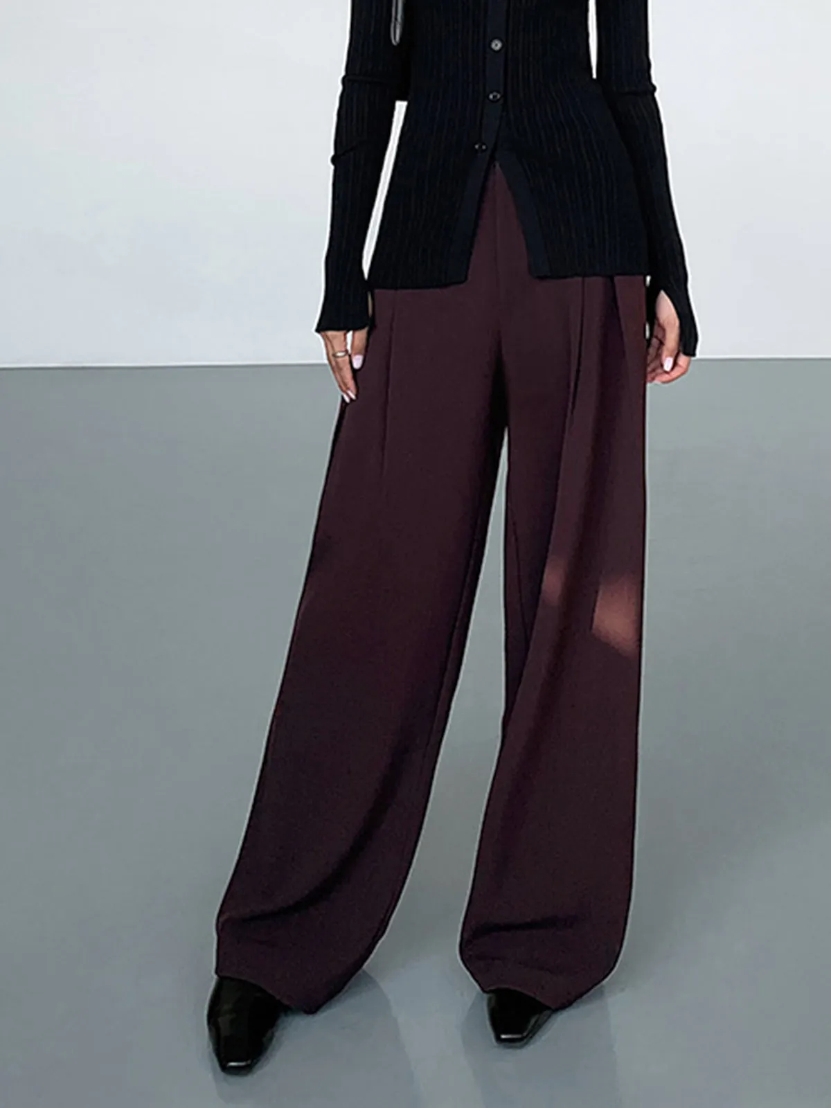 Casual Pleated Graceful Wide Leg Pants