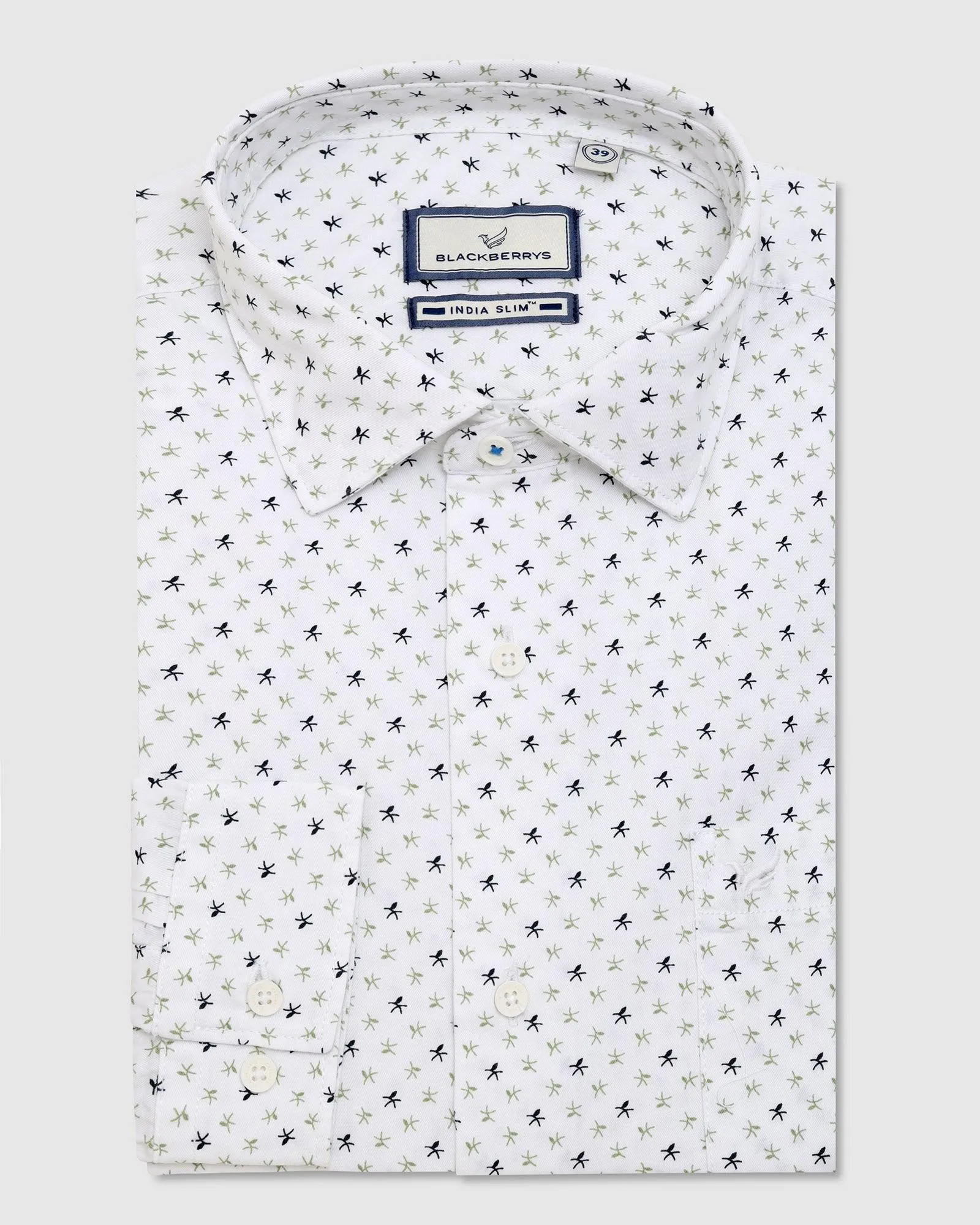 Casual White Printed Shirt - Venga