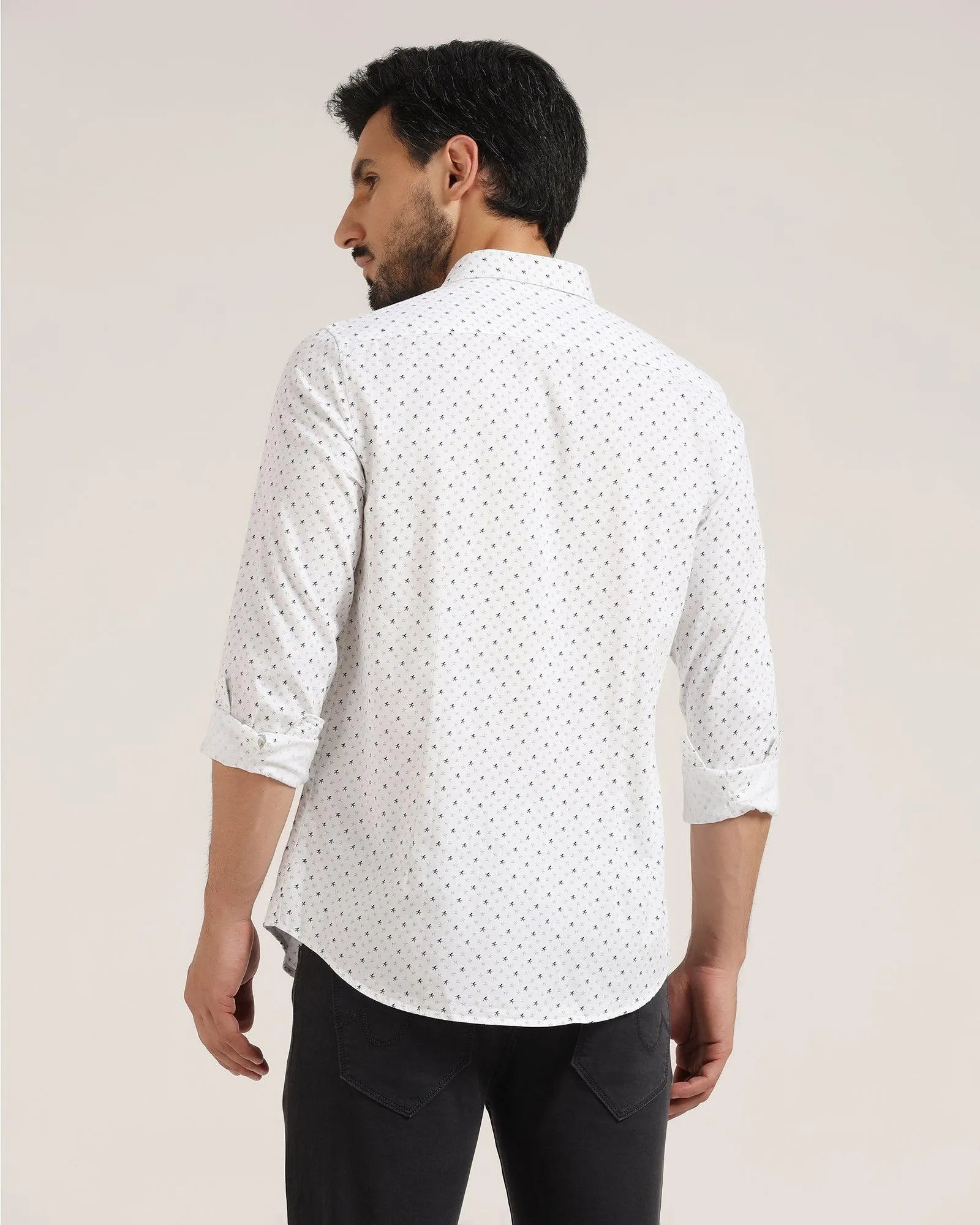 Casual White Printed Shirt - Venga