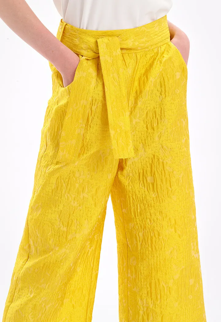 Choice High Waist Belted Trouser Yellow