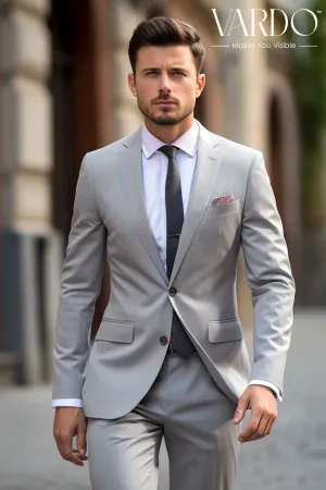 Classic Men's Light Grey Two Piece Suit