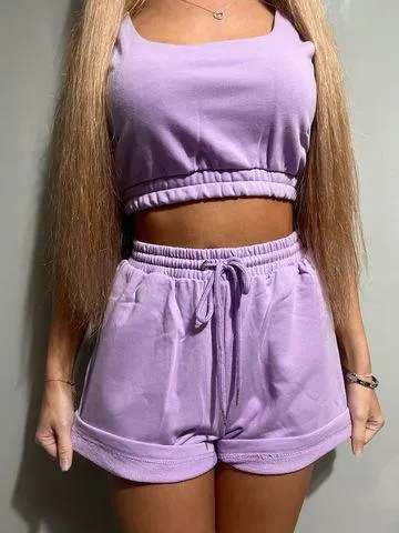 Cosy Crop Top and Shorts Lounge Sets