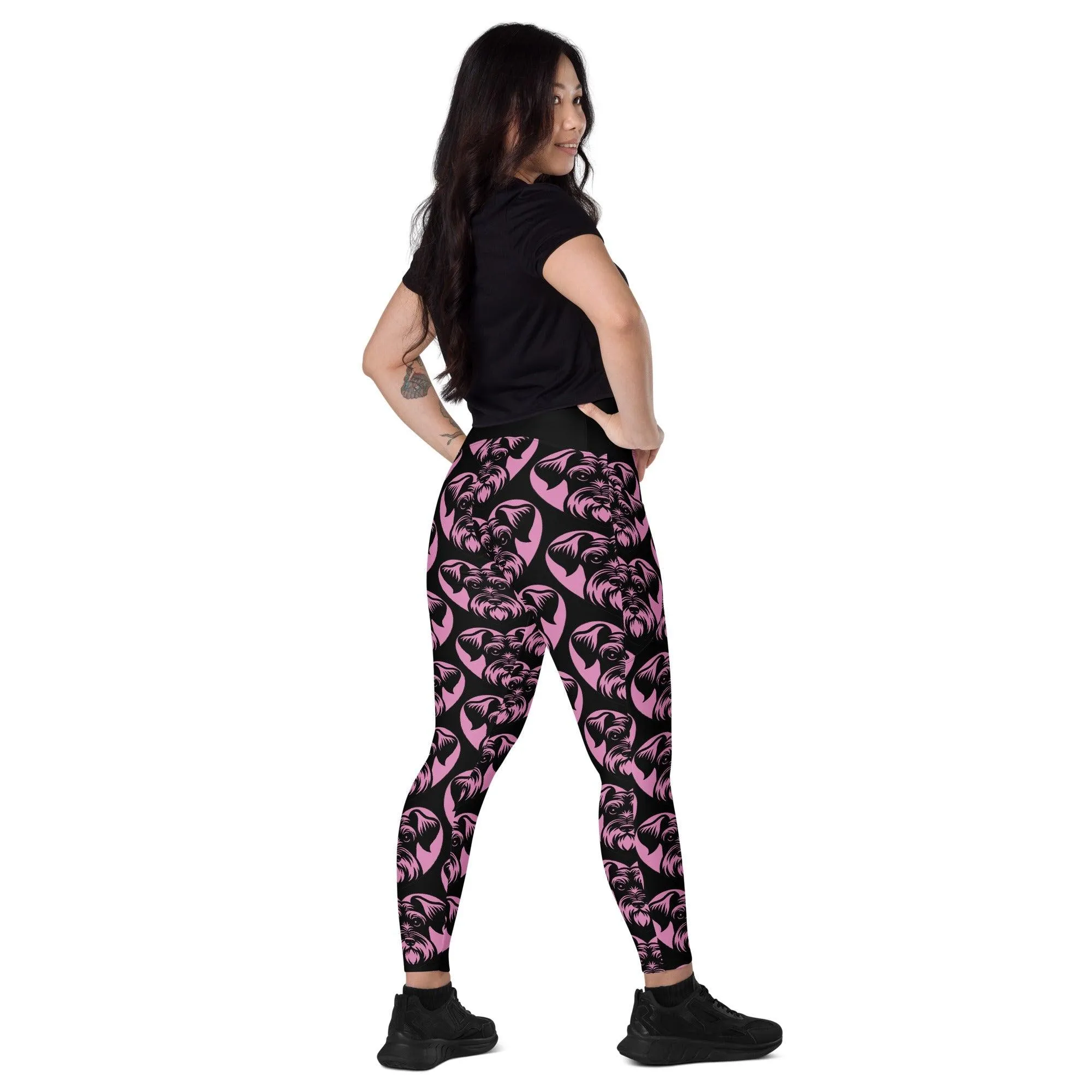 DOG BREED LEGGINGS with pockets - CESKY TERRIER - HERTTAHOUND - pink