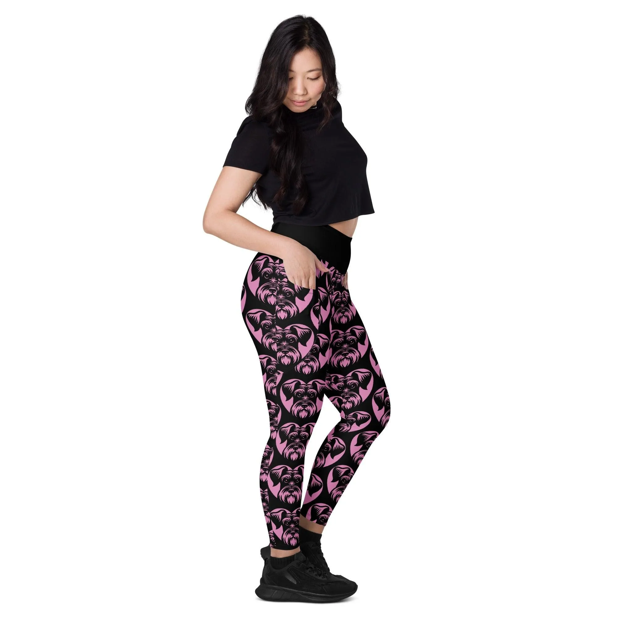 DOG BREED LEGGINGS with pockets - CESKY TERRIER - HERTTAHOUND - pink