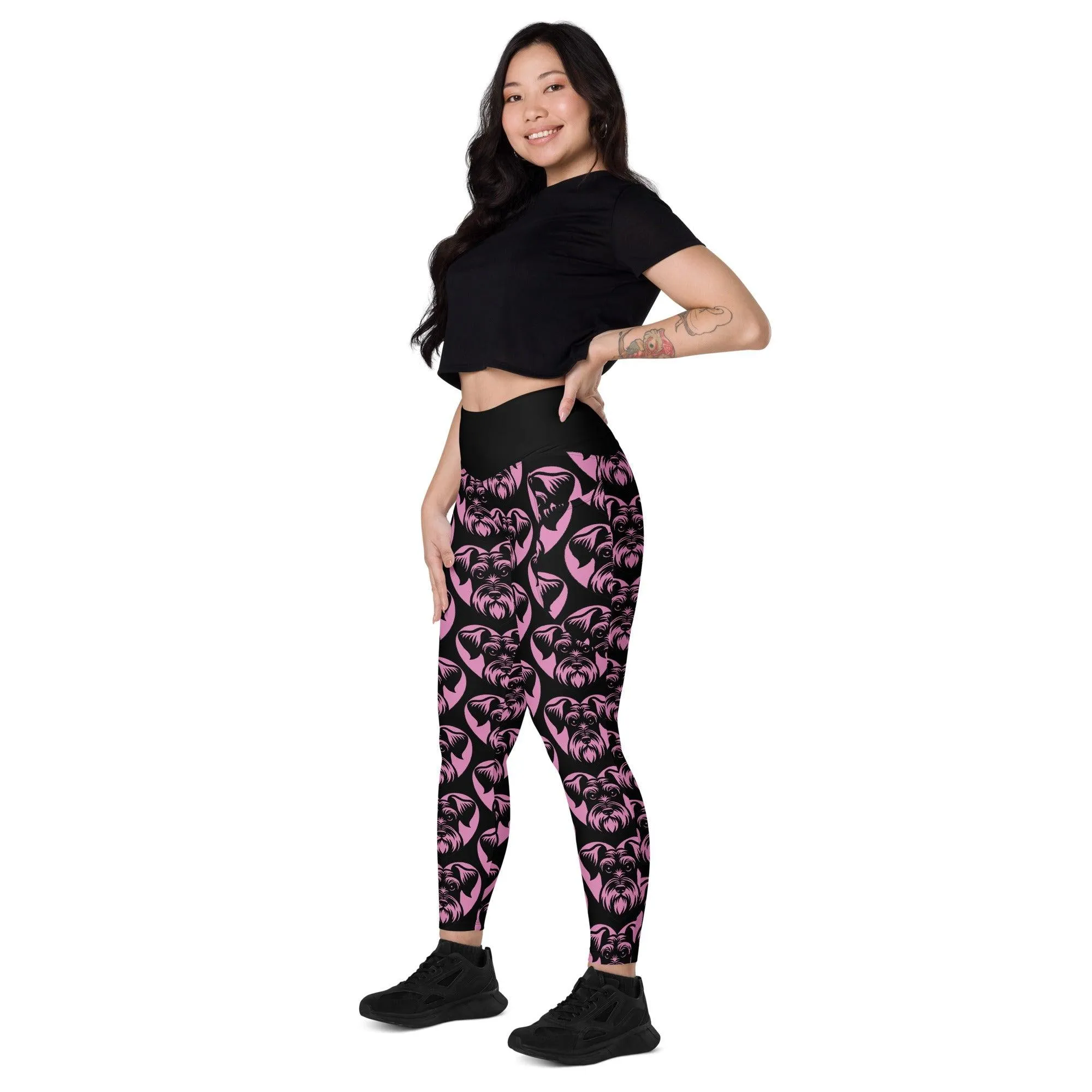 DOG BREED LEGGINGS with pockets - CESKY TERRIER - HERTTAHOUND - pink