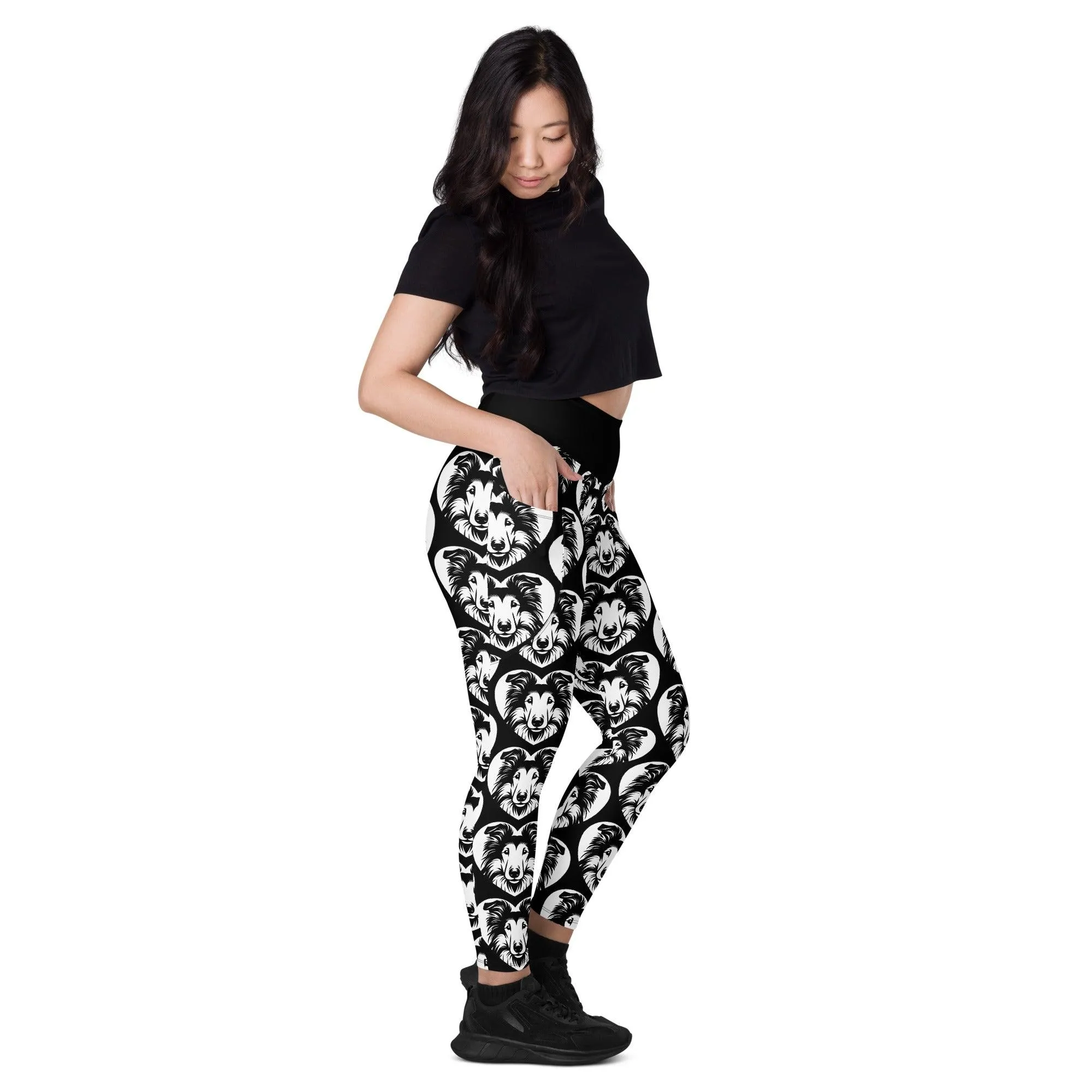 DOG BREED LEGGINGS with pockets - COLLIE - HERTTAHOUND