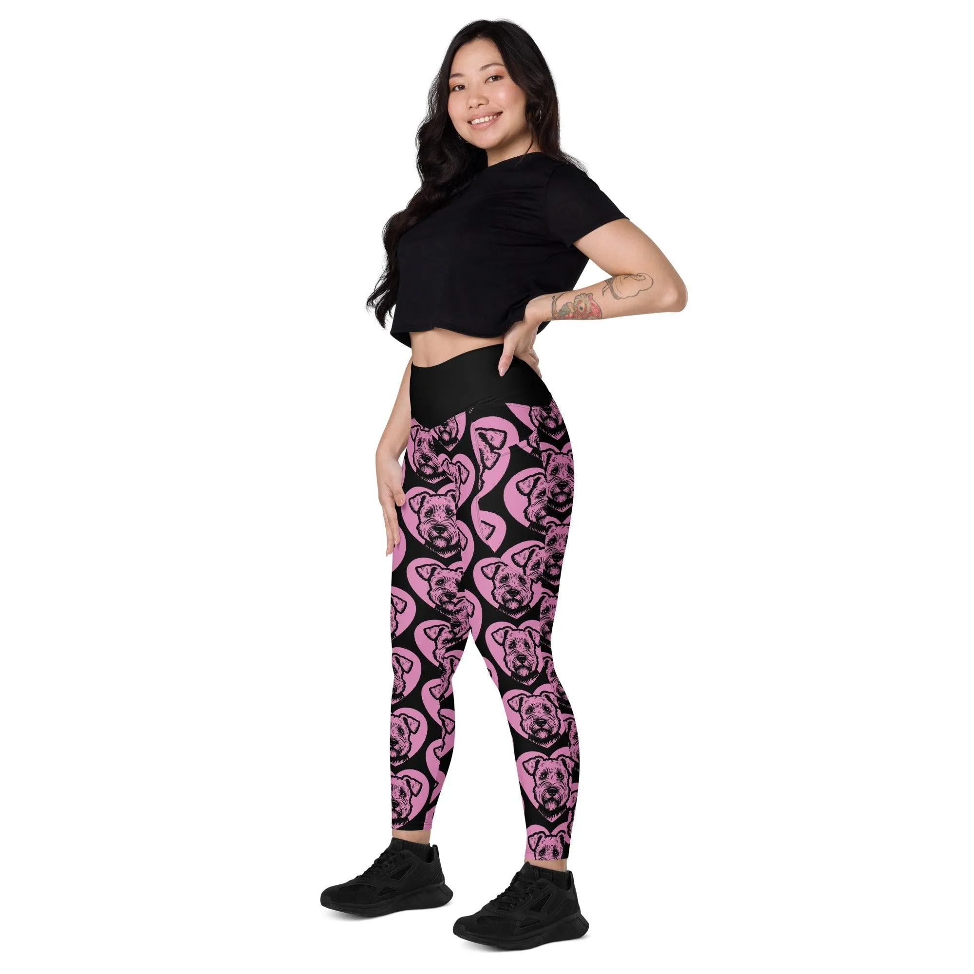 DOG BREED LEGGINGS with pockets - GLEN OF IMAAL TERRIER - HERTTAHOUND - pink