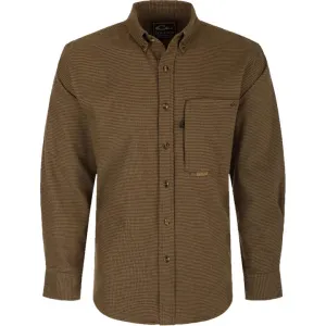 Drake Autumn Brushed Twill Houndstooth Long Sleeve Shirt