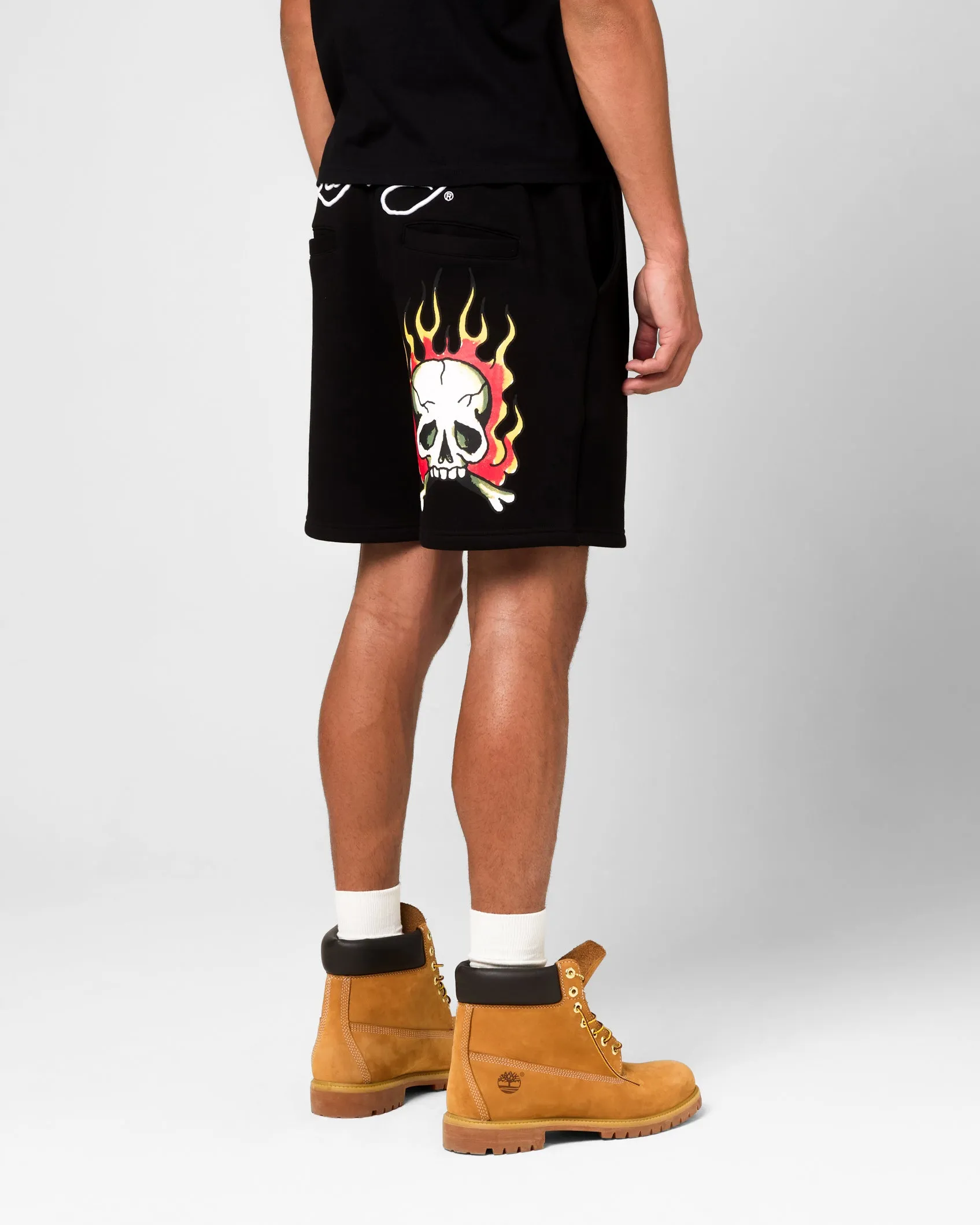 Ed Hardy Skull Fleece Shorts Black