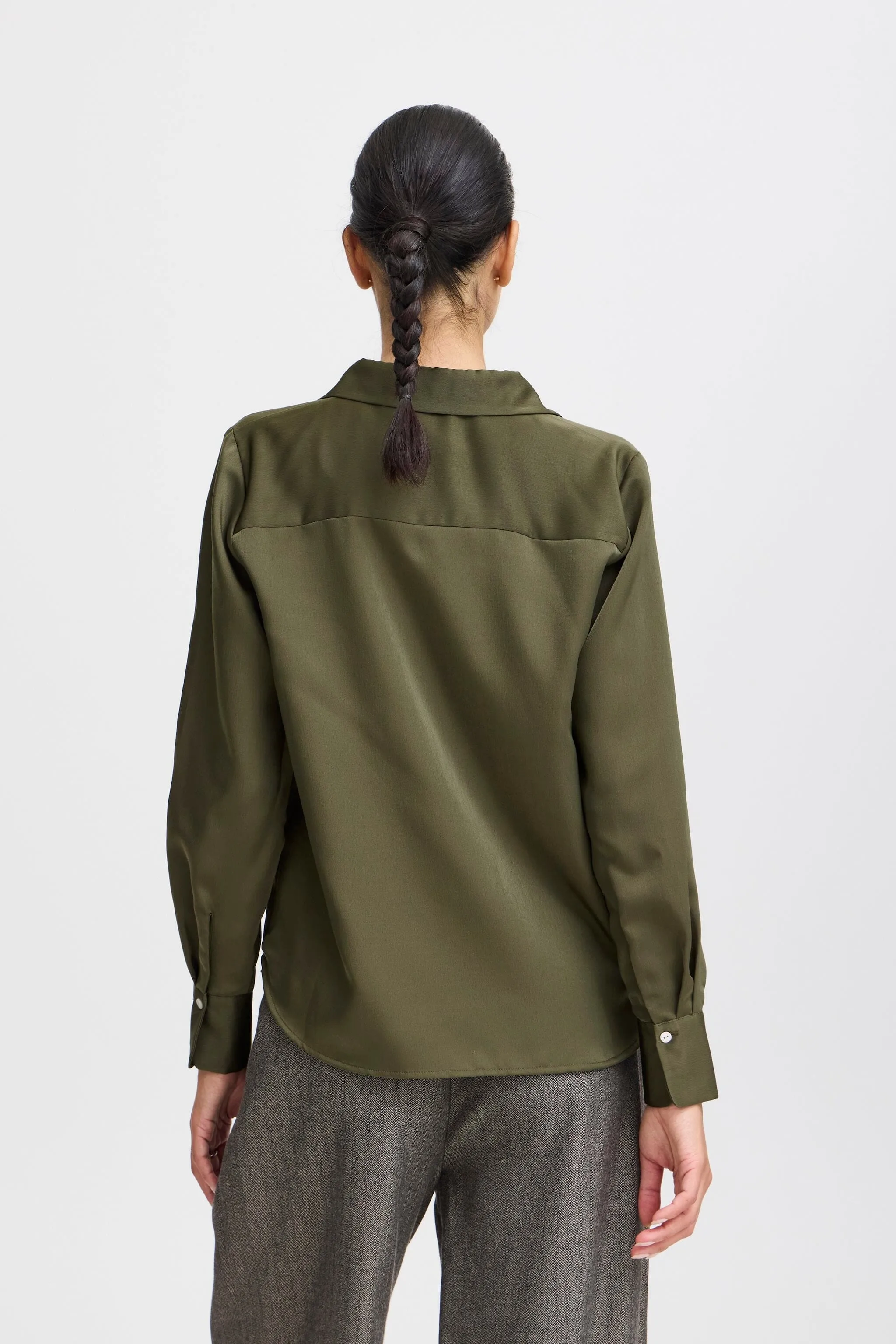 ELEVATED OLIVE OFFICE BLOUSE