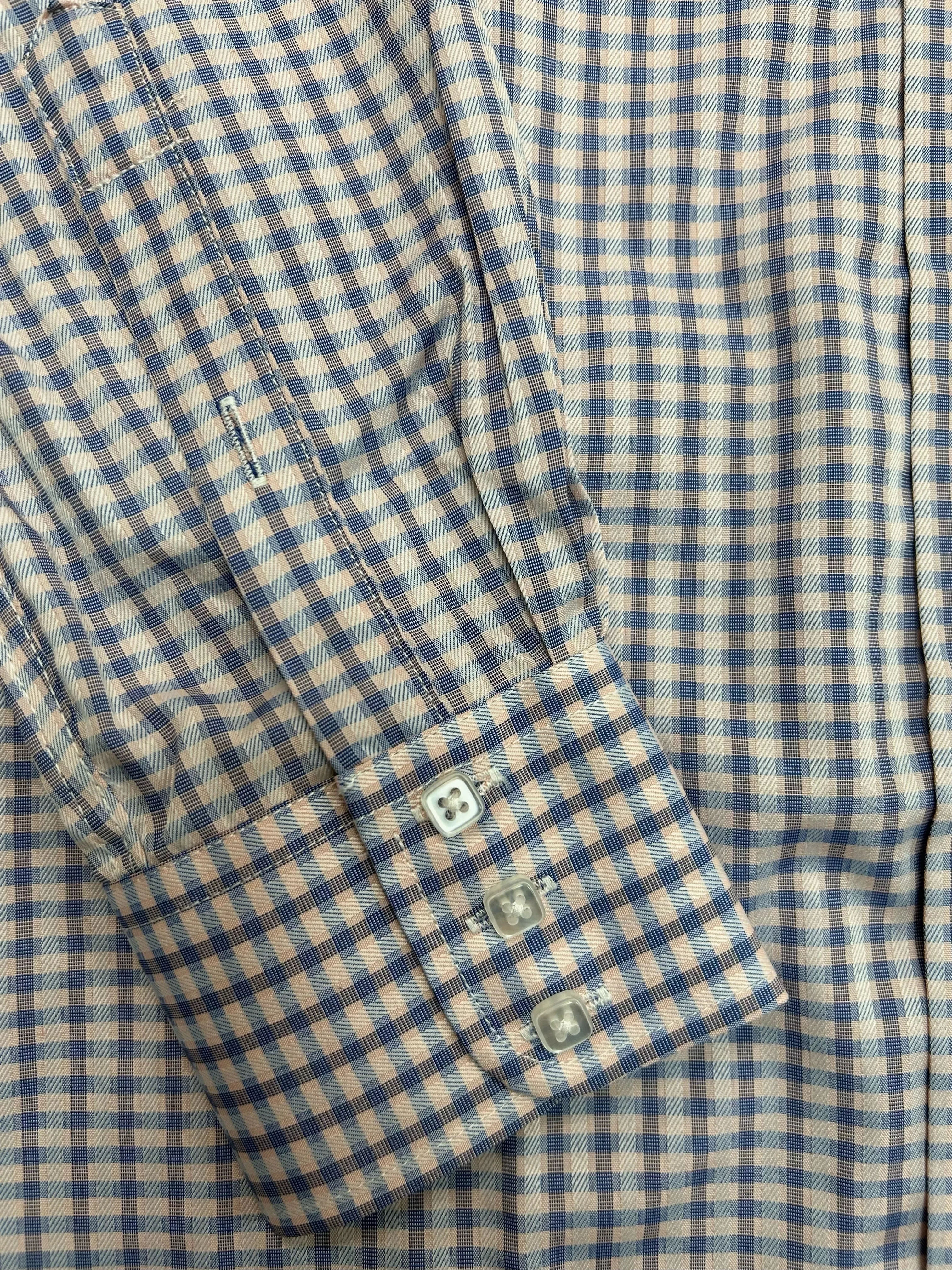 ELIE SLIM FIT SMALL CHECK BOY`S D.SHT -BLUE