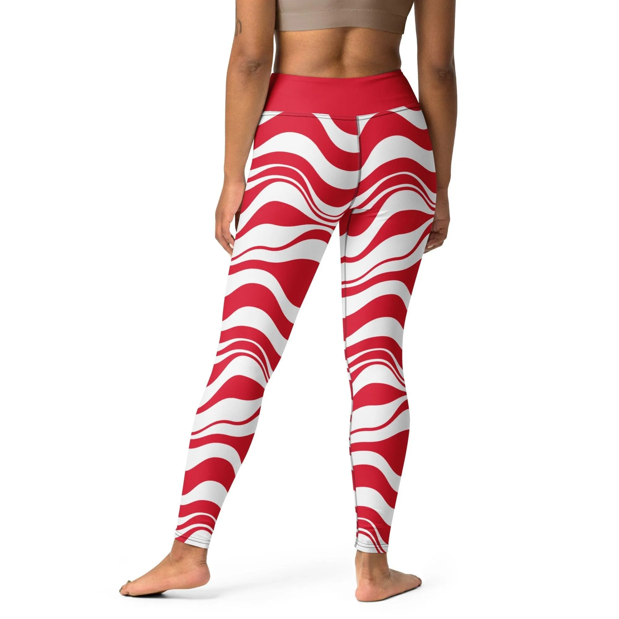 ENERGY WAVES red -2- Yoga Leggings