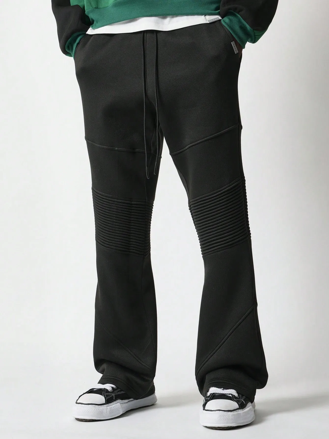 Flare Fit Sweatpants With Biker Pad Panel