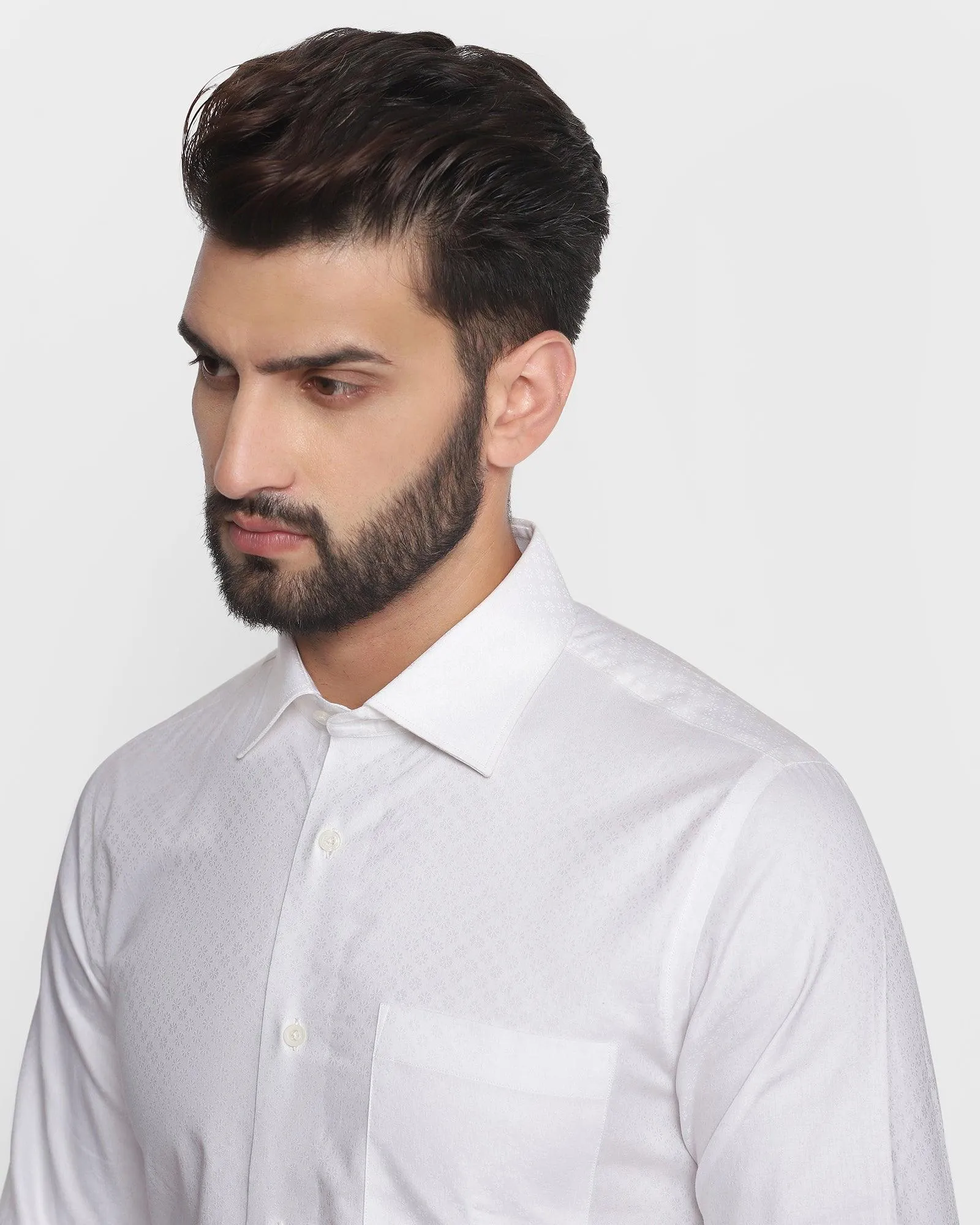 Formal White Printed Shirt - Jaxon