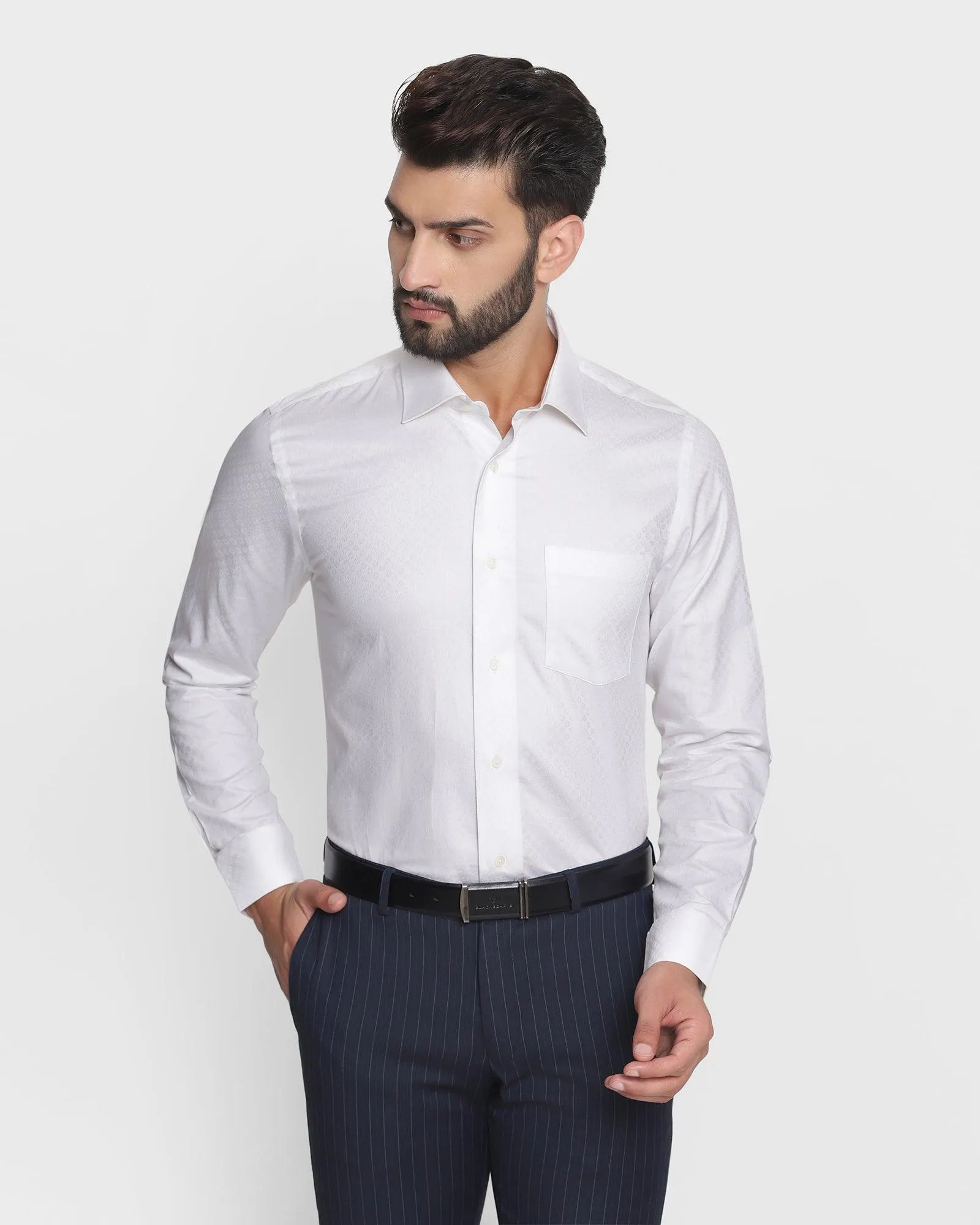 Formal White Printed Shirt - Jaxon