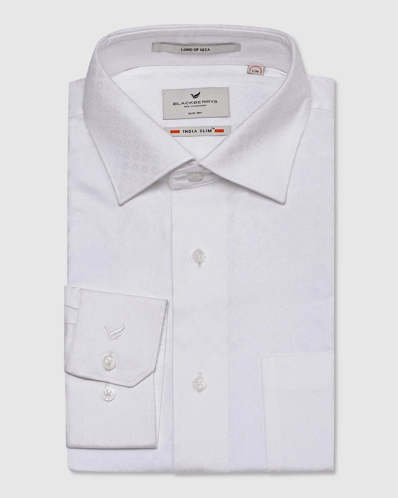 Formal White Printed Shirt - Jaxon